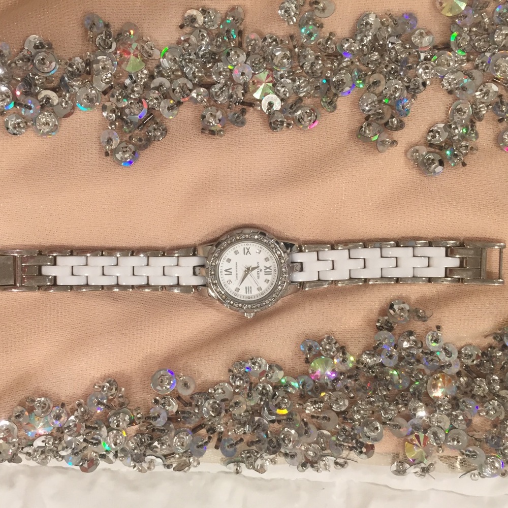 Anne Klein White Women’s Watch w/ Diamonds